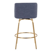Toriano - Contemporary, Fixed Height Counter Stool With Swivel With Round Footrest (Set of 2) - R&R Furniture Gallery (Fountain Valley, CA)