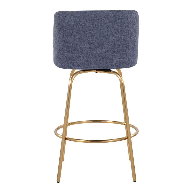 Toriano - Contemporary, Fixed Height Counter Stool With Swivel With Round Footrest (Set of 2) - R&R Furniture Gallery (Fountain Valley, CA)