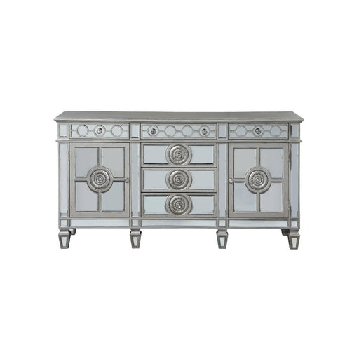 Varian - 36" Server - Mirrored & Antique Platinum - R&R Furniture Gallery (Fountain Valley, CA)