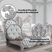 Valkyrie - Eastern King Bed - Synthetic Leather & Antique Platinum - R&R Furniture Gallery (Fountain Valley, CA)