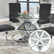 Noralie - 52" Round Dining Table - Mirrored & Faux Diamonds - R&R Furniture Gallery (Fountain Valley, CA)