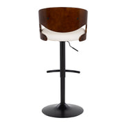 Lumi Source Pino mid-century modern adjustable barstool set with swivel and rounded T footrest, shown in stylish room setting