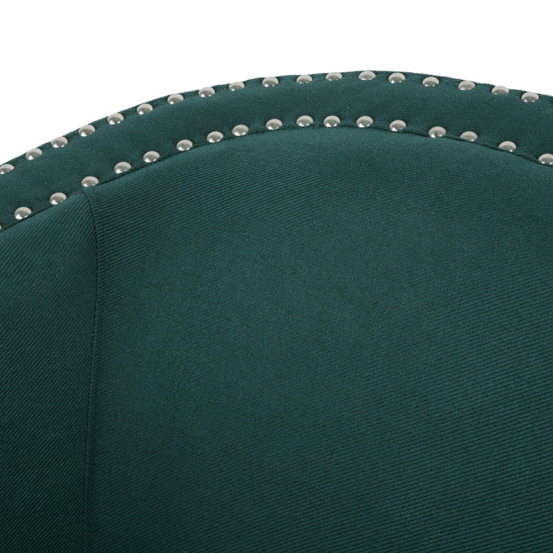 Noble House modern upholstered swivel club chair with nailhead trim, featuring plush cushioning and a sleek design.