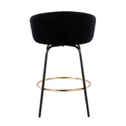 Pair of Lumi Source Claire contemporary glam counter stools with sleek design and plush upholstery, set of two.