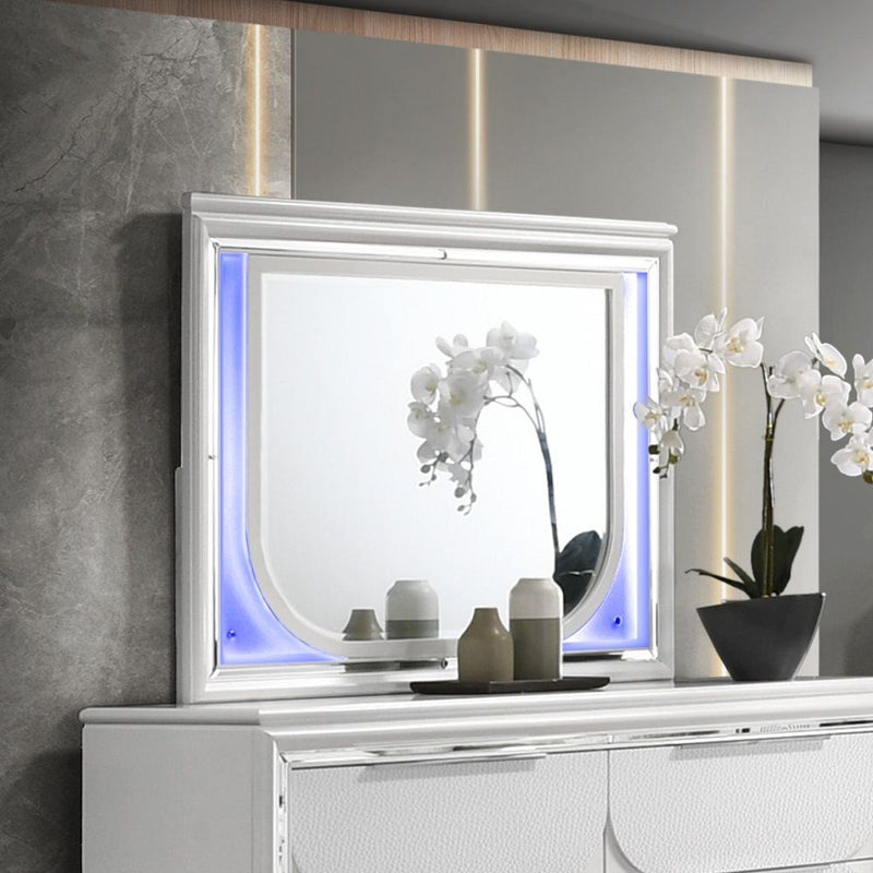 Tarian - Mirror With LED - Pearl White - R&R Furniture Gallery (Fountain Valley, CA)