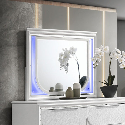 Tarian - Mirror With LED - Pearl White - R&R Furniture Gallery (Fountain Valley, CA)