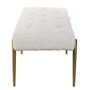 Uttermost Olivier accent bench with wooden frame and cushioned top, ideal for entryways or living room decor.