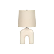 Modern cream resin table lamp by 8th Street with a sleek design, perfect for contemporary home lighting.
