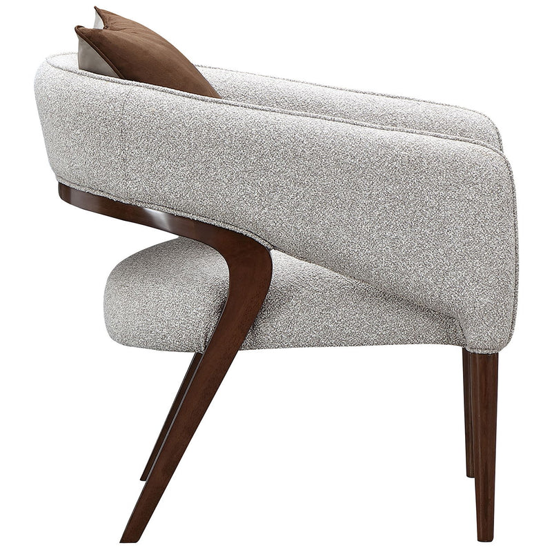 Houston - Accent Chair - Pebble / Walnut - R&R Furniture Gallery (Fountain Valley, CA)