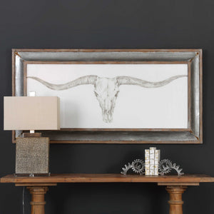 Western Skull Mount - Print - Silver