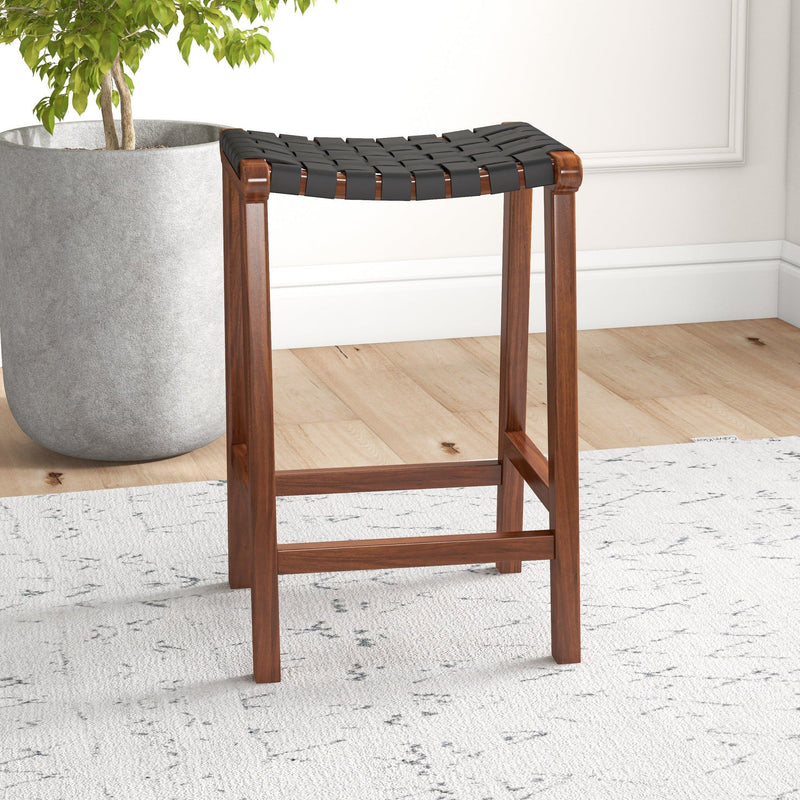 James - Mid-Century Modern Genuine Counter Stool - R&R Furniture Gallery (Fountain Valley, CA)