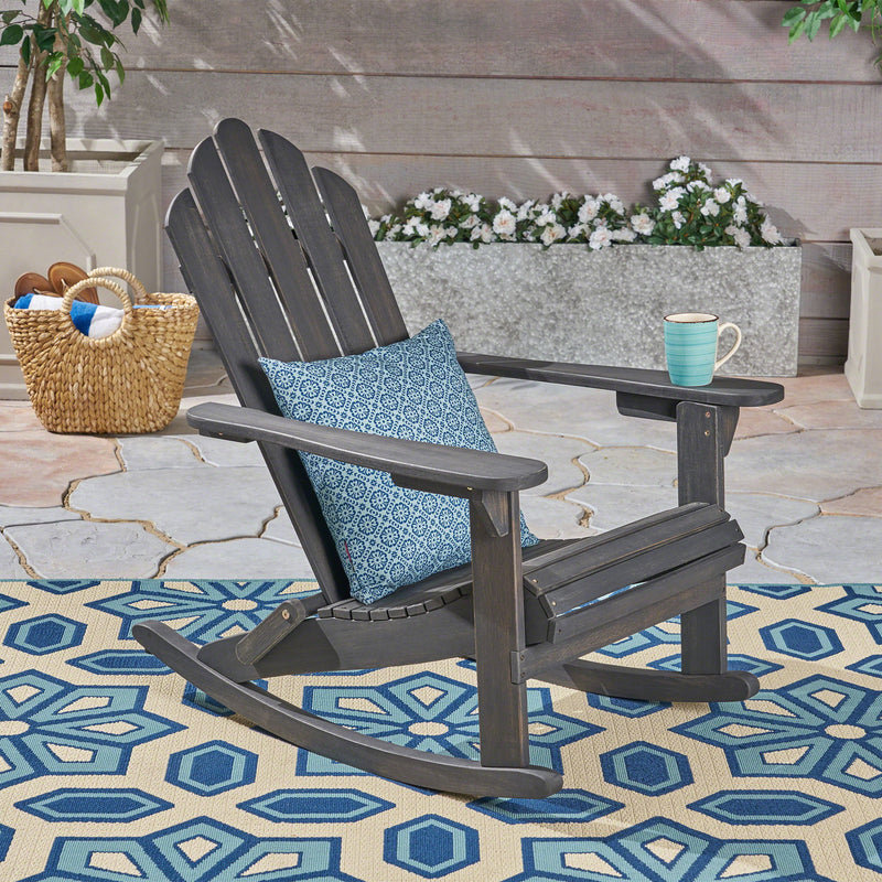 Echoes - Outdoor Acacia Wood Adirondack Rocking Chair - R&R Furniture Gallery (Fountain Valley, CA)