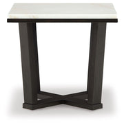 Fostead - Square End Table - White / Espresso - R&R Furniture Gallery (Fountain Valley, CA)