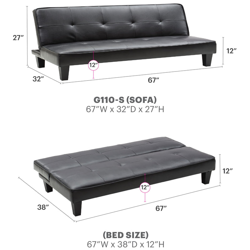 Glory Furniture Alan sofa bed futon sofa with plush fabric and convertible design, ideal for small living spaces and guest rooms.