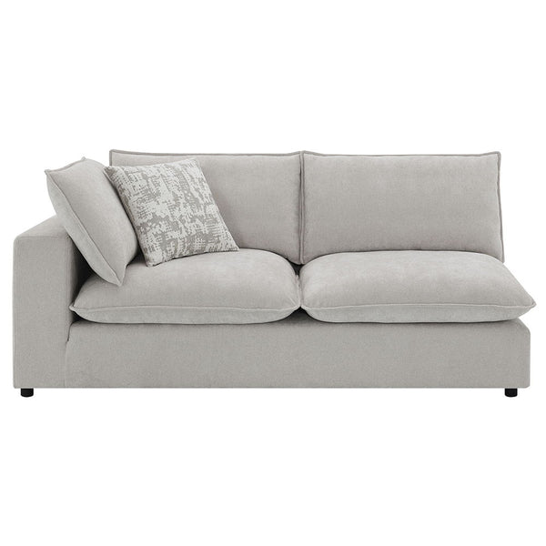 Marisa - Modular Left Facing Loveseat With 2 Pillows - Beige Boucle