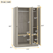 3 Door Shutter Wardrobe With Shelves - R&R Furniture Gallery (Fountain Valley, CA)