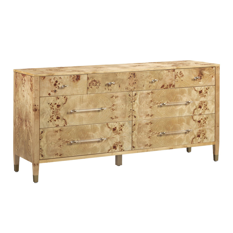 TOV Furniture Brandyss 7-Drawer Dresser with sleek wooden finish and modern design, featuring seven spacious drawers.