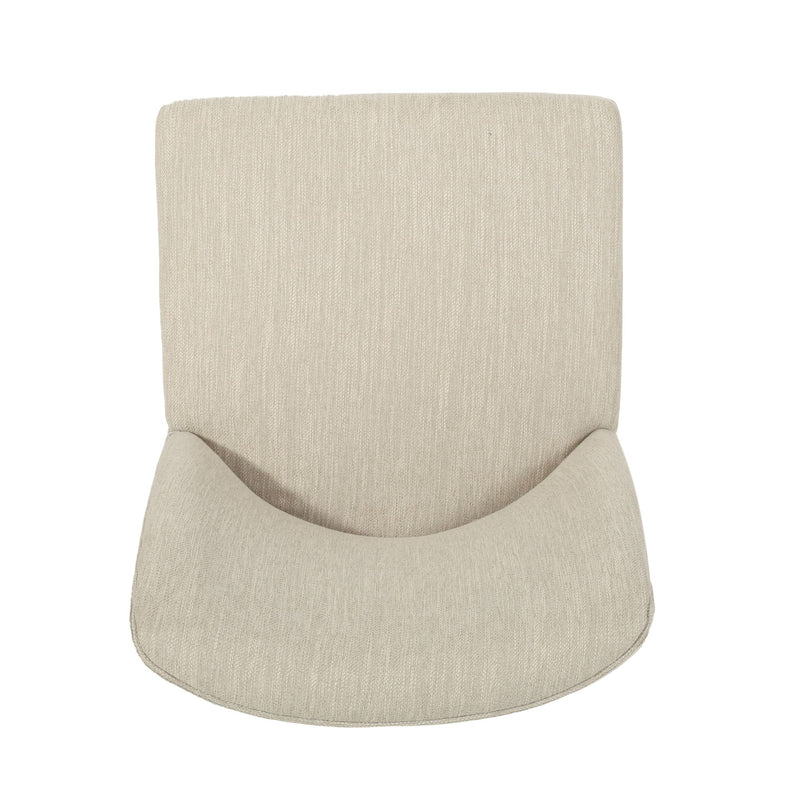 Set of two Noble House modern dining chairs with durable fabric upholstery and sturdy wooden frames.