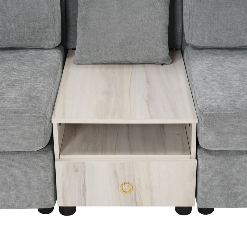 Modular Sofa Couch With Storage Armrest And Center Console - R&R Furniture Gallery (Fountain Valley, CA)