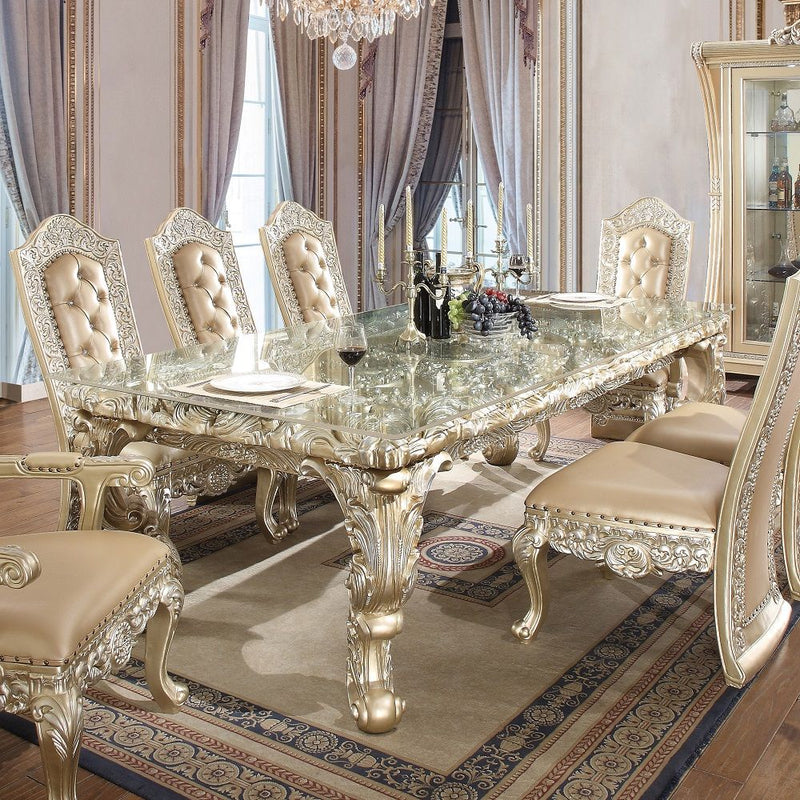Vatican - Dining Table - Champagne Silver - R&R Furniture Gallery (Fountain Valley, CA)