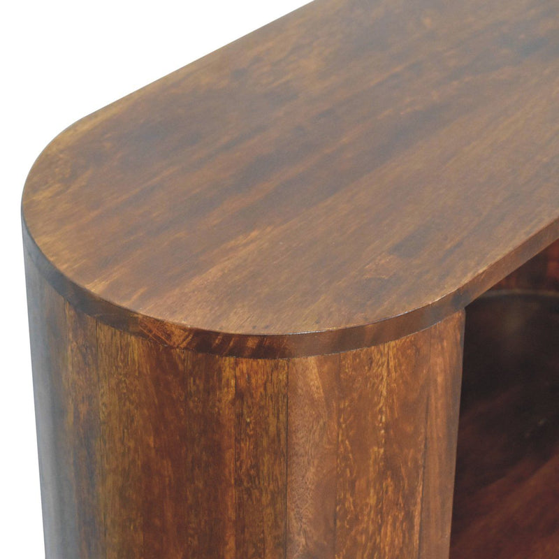 Cortez - T Bar Open Slot Cabinet - Dark Brown - R&R Furniture Gallery (Fountain Valley, CA)