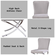Daire - Side Chair (Set of 2) - Light Gray Velvet & Chrome - R&R Furniture Gallery (Fountain Valley, CA)