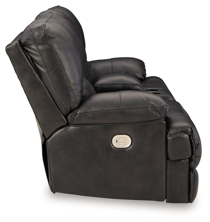 Mountainous - Power Reclining Loveseat With Console /Adj Headrest - Eclipse - R&R Furniture Gallery (Fountain Valley, CA)