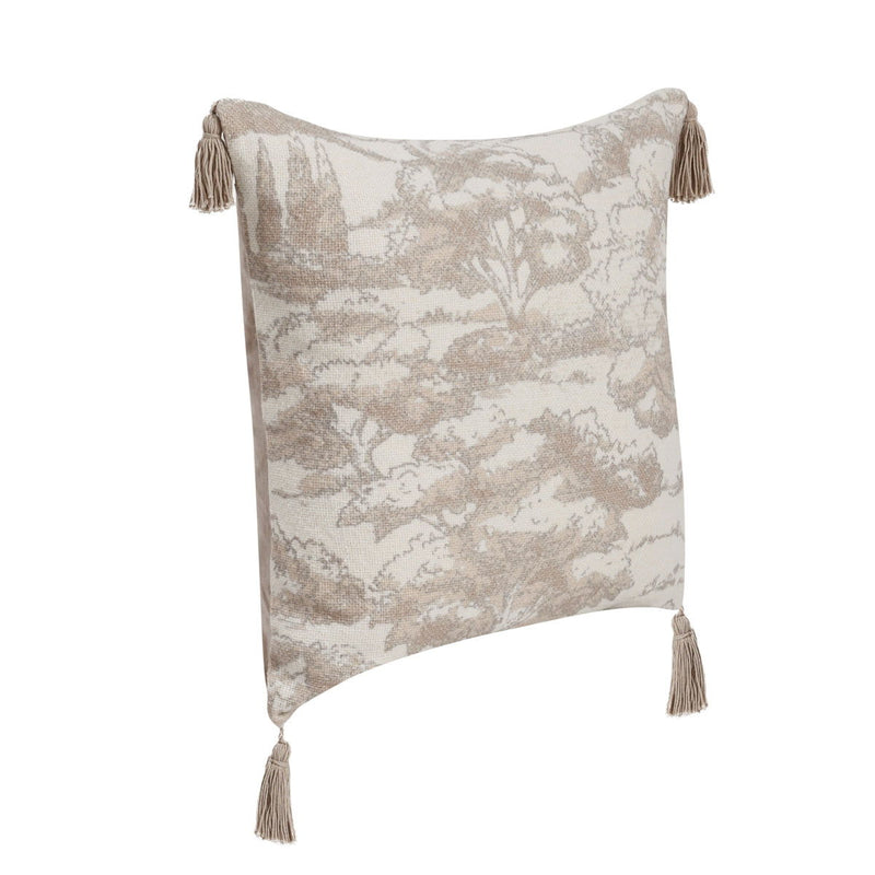 Natural stonework accent pillow from Classic Home, 22x22 inches, featuring textured beige and tan fabric for stylish home decor.