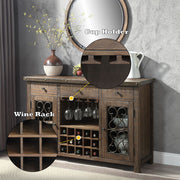 Raphaela - Server With Cup Holder & Wine Rack - Weathered Cherry - R&R Furniture Gallery (Fountain Valley, CA)
