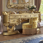 Bernadette - Vanity Desk - Gold - R&R Furniture Gallery (Fountain Valley, CA)