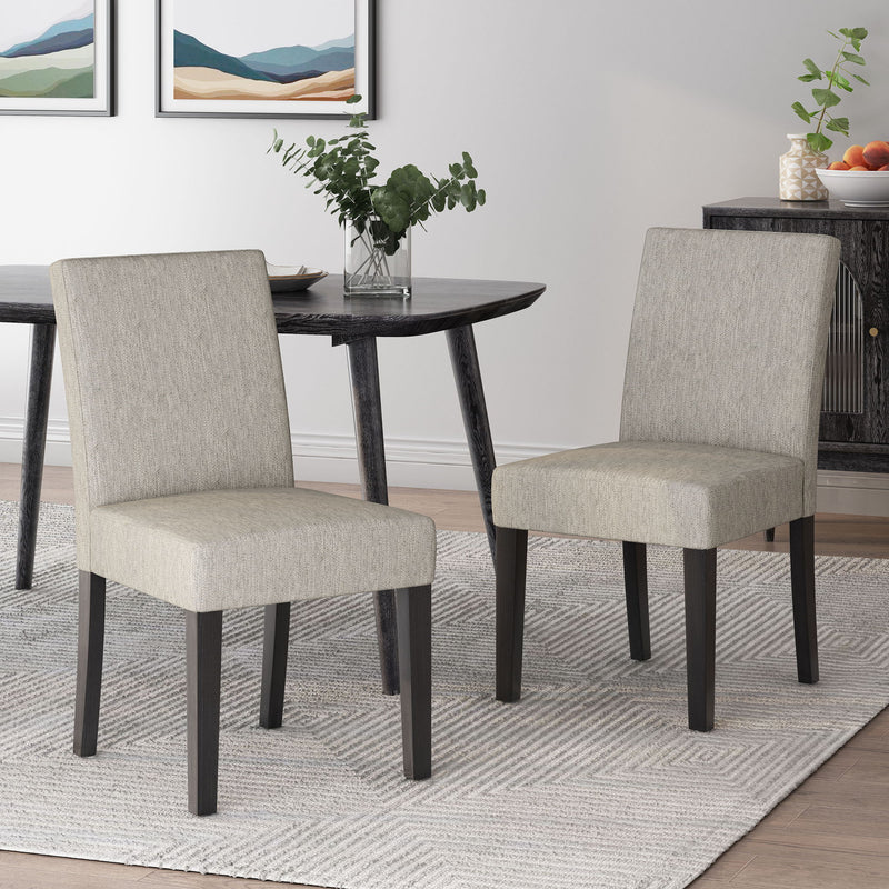 Contemporary Noble House dining chair with upholstered seat and tapered legs, part of a stylish chair set.