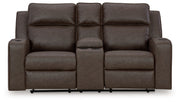 Lavenhorne - Dbl Rec Loveseat W/Console - Granite - R&R Furniture Gallery (Fountain Valley, CA)
