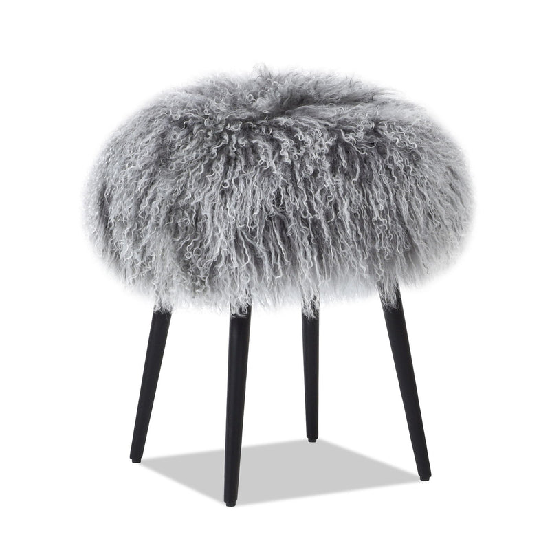 Alberta - Mongolian Sheepskin Round Ottoman - R&R Furniture Gallery (Fountain Valley, CA)