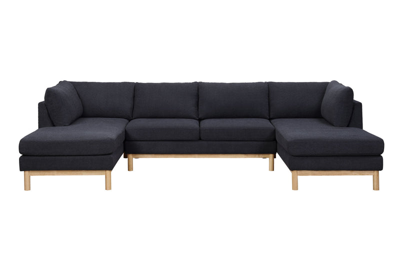 Hallie - Wide Sherpa Double Chaise U-Shape Sectional Sofa - R&R Furniture Gallery (Fountain Valley, CA)