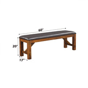 Apollo - Bench - Espresso Synthetic Leather & Walnut - R&R Furniture Gallery (Fountain Valley, CA)