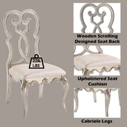 Esteban - Side Chair (Set of 2) - Ivory Velvet & Antique Champagne - R&R Furniture Gallery (Fountain Valley, CA)