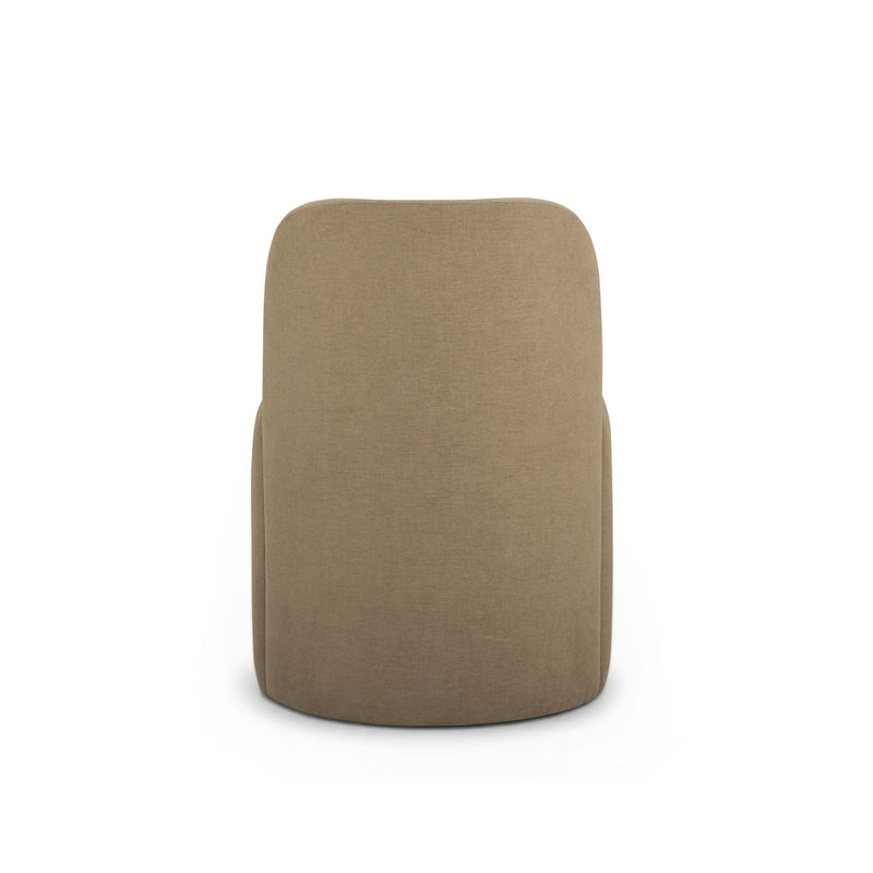 TOV Furniture Persa dining side chair with upholstered seat and backrest, wooden legs, modern design, in a neutral fabric finish.
