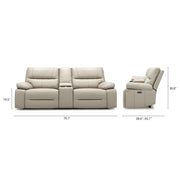 Malibu - Modern Power Motion 3 Piece Reclining Loveseat Sofa With Cup Holders - Cream Taupe Beige - R&R Furniture Gallery (Fountain Valley, CA)