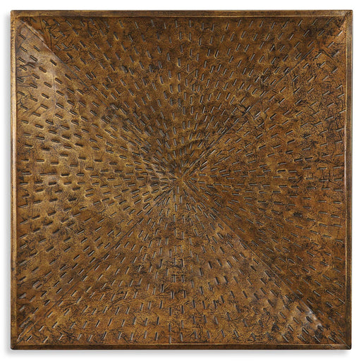 Antiqued bronze Blaise wall art by Uttermost, decorative wall decor featuring intricate design for elegant interior accents.