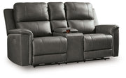 Bleckley - Power Reclining Loveseat With Console / Adjustable Headrest - R&R Furniture Gallery (Fountain Valley, CA)
