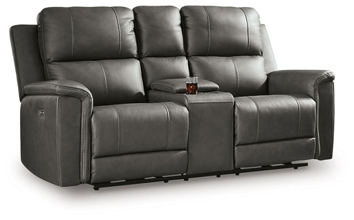 Bleckley - Power Reclining Loveseat With Console / Adjustable Headrest - R&R Furniture Gallery (Fountain Valley, CA)