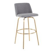Lumi Source Toriano contemporary fixed height barstools set of 2 with swivel, round footrest, black finish, and modern design