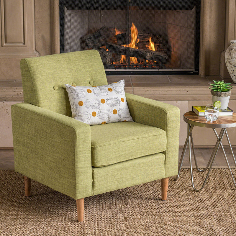 Nebulize - Upholstered Fabric Club Chair With Button Tufted And Square Off Arm And Back - R&R Furniture Gallery (Fountain Valley, CA)