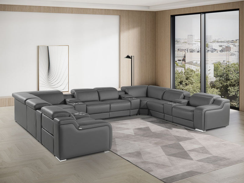 1116 - 12-Piece U-Shaped Sectional Sofa In With 4 Power Recliners & Power Headrests - R&R Furniture Gallery (Fountain Valley, CA)