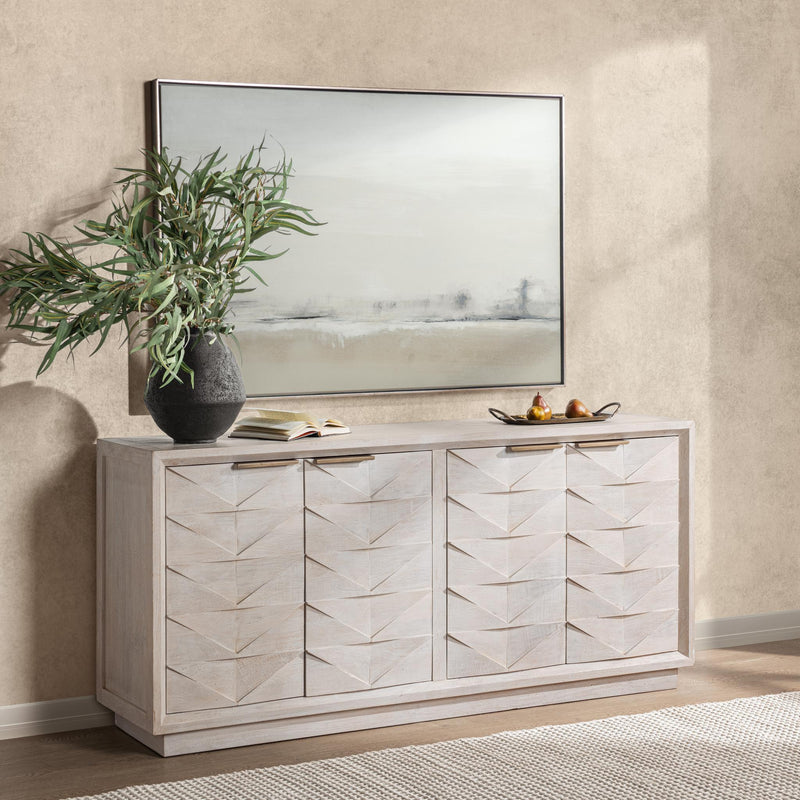 Classic Home Marvin buffet showcasing a wooden sideboard with storage cabinets and decorative top surface.
