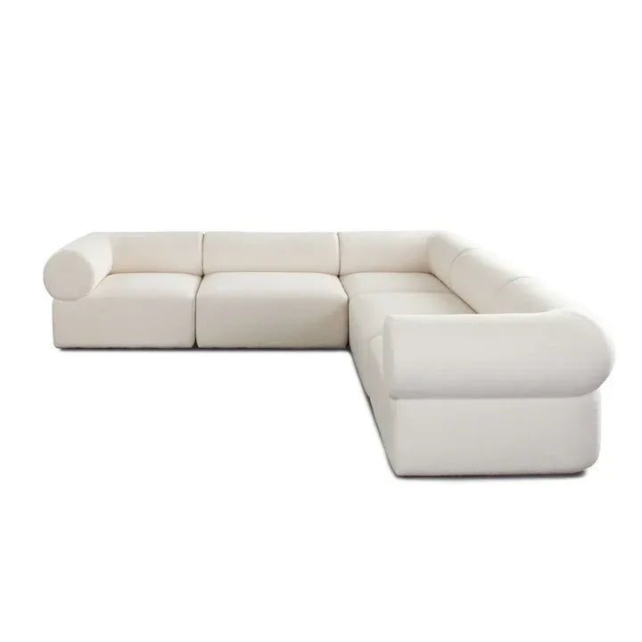 Zia 5PC Corner Sectional in Light Camel Performance Velvet Fabric
