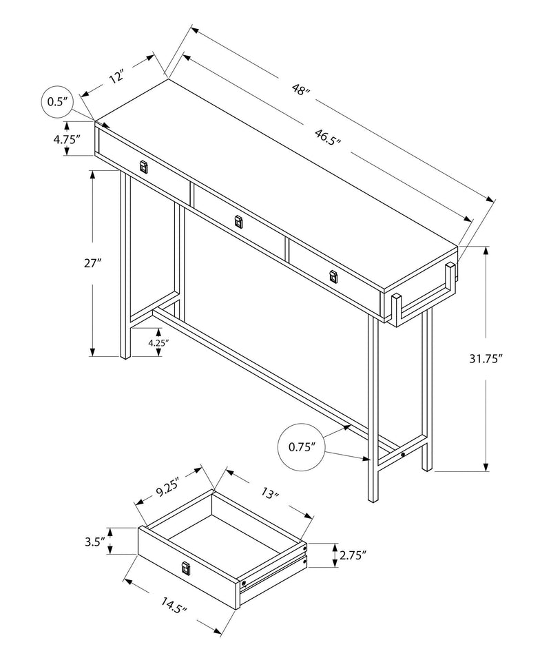 Accent Console Table For Entryway, Storage Drawer, Contemporary & Modern - R&R Furniture Gallery (Fountain Valley, CA)