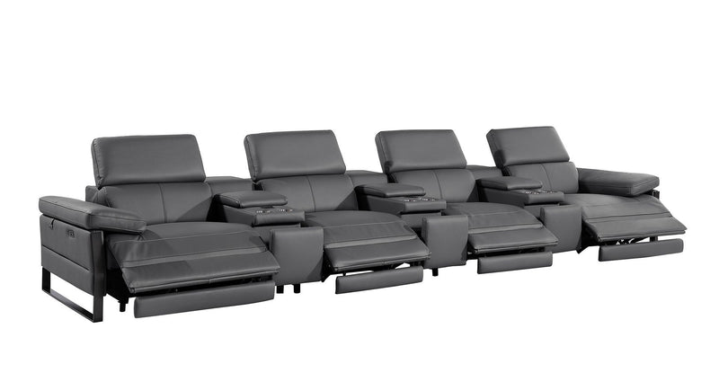1246 - Modular Power Triple Reclining Triple Console Sofa With Power Reclining Headrests