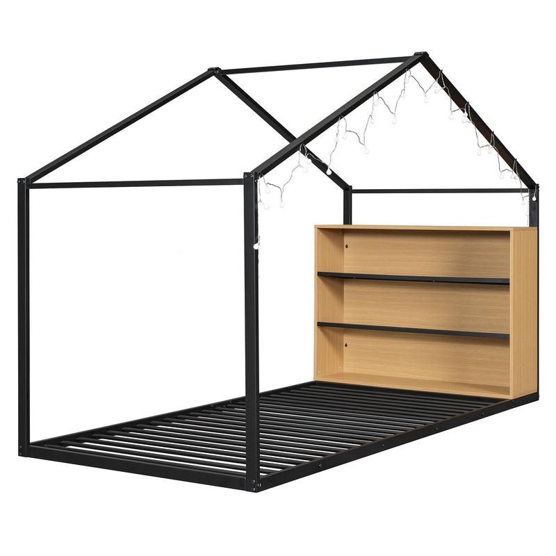 Bed House Frame With Shelves And Lights - R&R Furniture Gallery (Fountain Valley, CA)