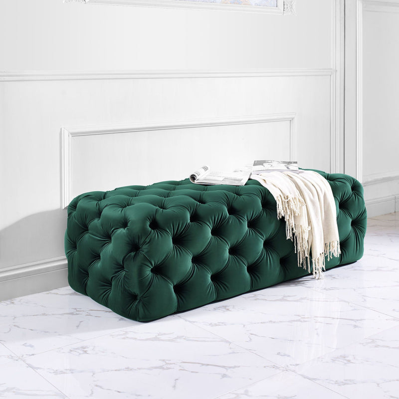 Kaylee - Velvet Ottoman - R&R Furniture Gallery (Fountain Valley, CA)